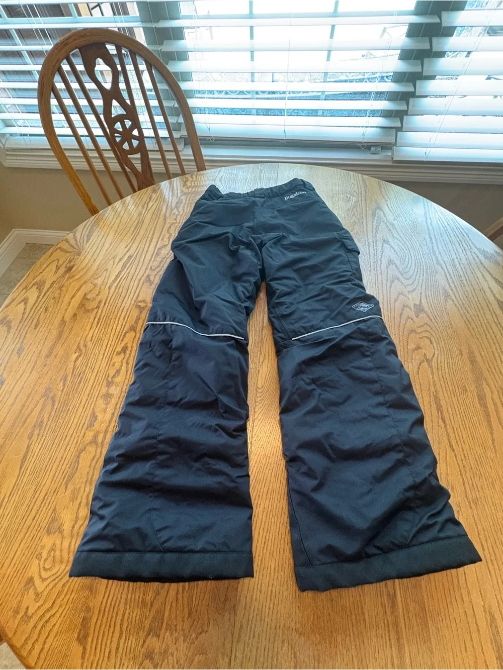 COLUMBIA BUGABOO Boys M 10-12 Black Cargo Snow Ski Pants Kids Unisex EUC